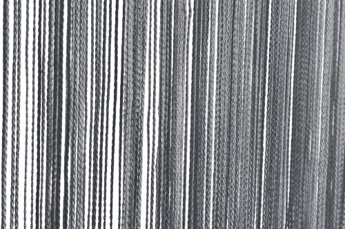 Fadenvorhang Türvorhang 90x250 cm oder 140x250 cm Fadengardine verschiedene uni Farben (140x250 grau)