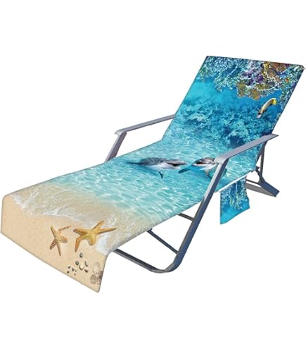 Strandliegen Auflage 75x210cm - Frottee Schonbezug Mit Taschen Für Garten & Schwimmbad