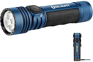 OLIGHT Seeker 4 Pro 4600 lumenów, 260 metrów, lampa ładowalna przez USB-C, 15 dni pracy na baterii, przenośna lampa ręczna do codziennego użytku, na zewnątrz (Niebieski chłodny biały)