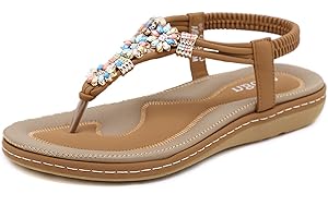 ZOEASHLEY Sandalen Damen Sommer Flache Zehentrenner Sandaletten Bohemian Flip Flops