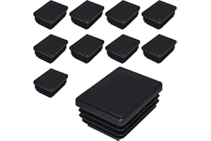 SKIR'CO Tappi rettangolari in plastica, 30 x 40 mm, opachi, inserti per tubi rettangolari, tappi per pali di recinzione, colore nero RAL 9005, 10 pezzi