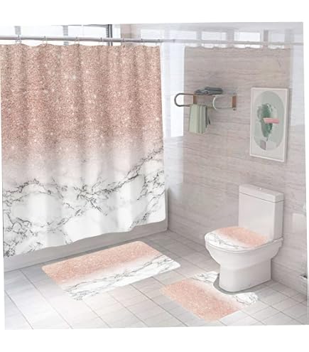 3D-Duschvorhang-Set Mit Delfin-Motiv – Wasserdicht, Inkl. Badematte & WC-Sitzbezug
