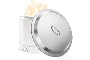 ONLYFIRE only fire Couvercle en 304 Acier Inoxydable pour Brasero Solo Stove Bonfire 19,5", Φ50cm Couvercle de Brasero Portable avec Poignée, pour D'extérieur et Accessoires de Camping, Utilisable comme Table