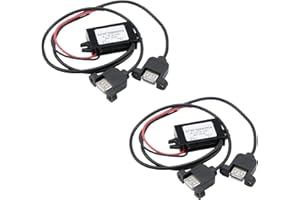 Rowiz DC 12V to 5V/ 3A Car Power Converter Dual A-Type USB Output Voltage Converter with Mounting Holes, Pack of 2