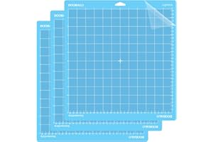 DOOHALO Light Grip Cutting Mat for Cricut Maker/Explore Air 2/One,3 Pack 12" x 12"Grip Cutting Mats,Non-Slip Adhesive Sticky Vinyl Cutting Mats,Replacement Accessories for Cricut