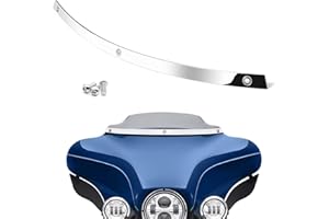 Benlari [Upgraded] Motorcycle Windshield Trim Polished Stainless Steel Windscreen Trim Compatible for Harley 1996-2013 Touring Electra Street Glide Ultra Limited Tri Glide, Batwing Chrom Style