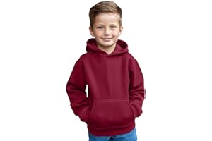 Aykiz Kids Boys Girls Plain Pullover Hoodie, Sweatshirt, Fleece Hooded Jumper, PE School Jumper, Warm Coats Long Sleeve Top New Casual Fashion For Childrens Unisex Age 3-13 Years