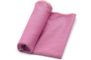 SECALIFE 1 Pack Cooling Towel (100x30 cm) Ice Cool Cold Towel Chilly Towels for Neck Soft Breathable Ice Cooling Towel Microfibre Towel for Fitness, Sport, Travel, Yoga, Golf(pink)