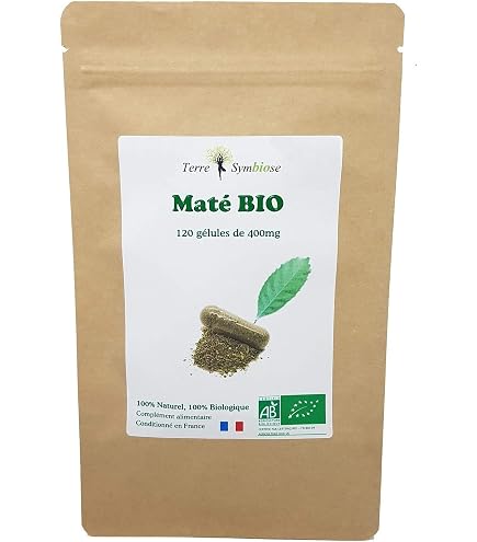 Gélules De Maté Vert 500mg - Lot De 200 - Enveloppe 100% Végétale - Fabriqué En France - Complément Alimentaire Naturel