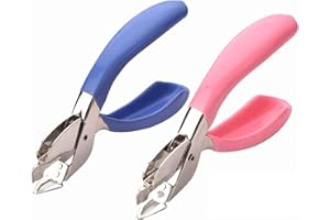 FLOATDREAM 2 Piezas Quitagrapas, Quitagrapas Saca Grapas Ergonomico, Removedor de uñas de Metal, para Quitar Grapas para la Oficina, la Escuela o el Hogar(2 Colores)