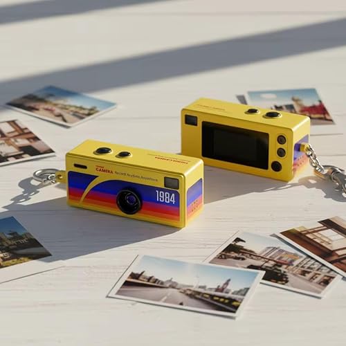 Mini Keychain Digital Camera, 1080P HD Video Recorder, Mirco Thumb Camera, Digicam,Video Recording,Bag Charm for Vlog Kids Adult Students (BG22)