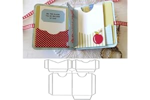 TINGZVEN Gift Card Tags Metal Die Cuts Cutting Dies, Gift Card Holder Book Pockets Paper Cards Cutting Dies Cut Stencils for DIY Embossing Card Making Book Tags Decorative Paper Dies Scrapbooking