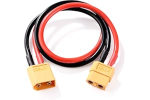 Lyeteung XT60 Adattatore Cavo di Prolunga, XT60 Maschio a Femmina Connettori, con Cavo Silicone 30cm 14AWG, per Batteria RC LiPo