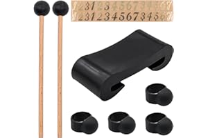 Alnicov Juego de Accesorios para Tambor de Lengua de 9 Piezas con mazos, púas para Dedos, Mangas, Pegatinas de Notas para Tambores de chamán con Marco de Mano (Tambor de Lengua no Incluido)