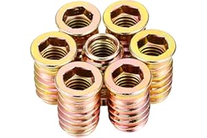 ULWSY Écrous d'insertion de meubles, 20 pièces M8 * 20mm écrou d'insertion fileté en bois de meubles en alliage de zinc