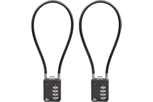 SISAV 4 Digit Cable Combination Locks 12 inches(30cm) Bold Cable for School Gym Locker,Helmet,Filing Cabinets,Toolbox,Luggage Suitcase,knapsack,Cable 5mm Diameter,Gun Black