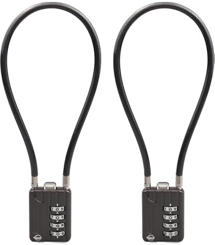 2 Cadenas à Combinaison 4 Chiffres Avec Câble 50cm - Alliage Zinc - Pour Casier, Sac, Valise