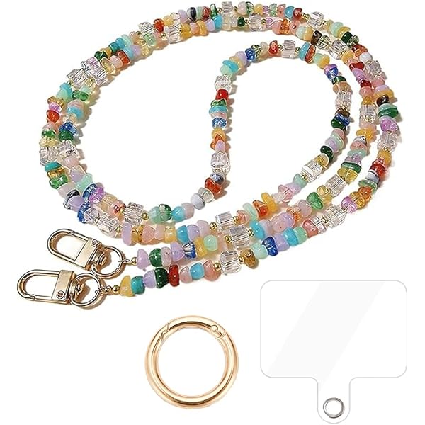 Hemobllo 1 Pc Collana Di Perline Smartphone Portachiavi Con Ciondolo Da Borsetta Cordino Porta Badge Ciondolo Portachiavi Creativo Cordino Da Donna Con Perline Tracolla Mancare Polso