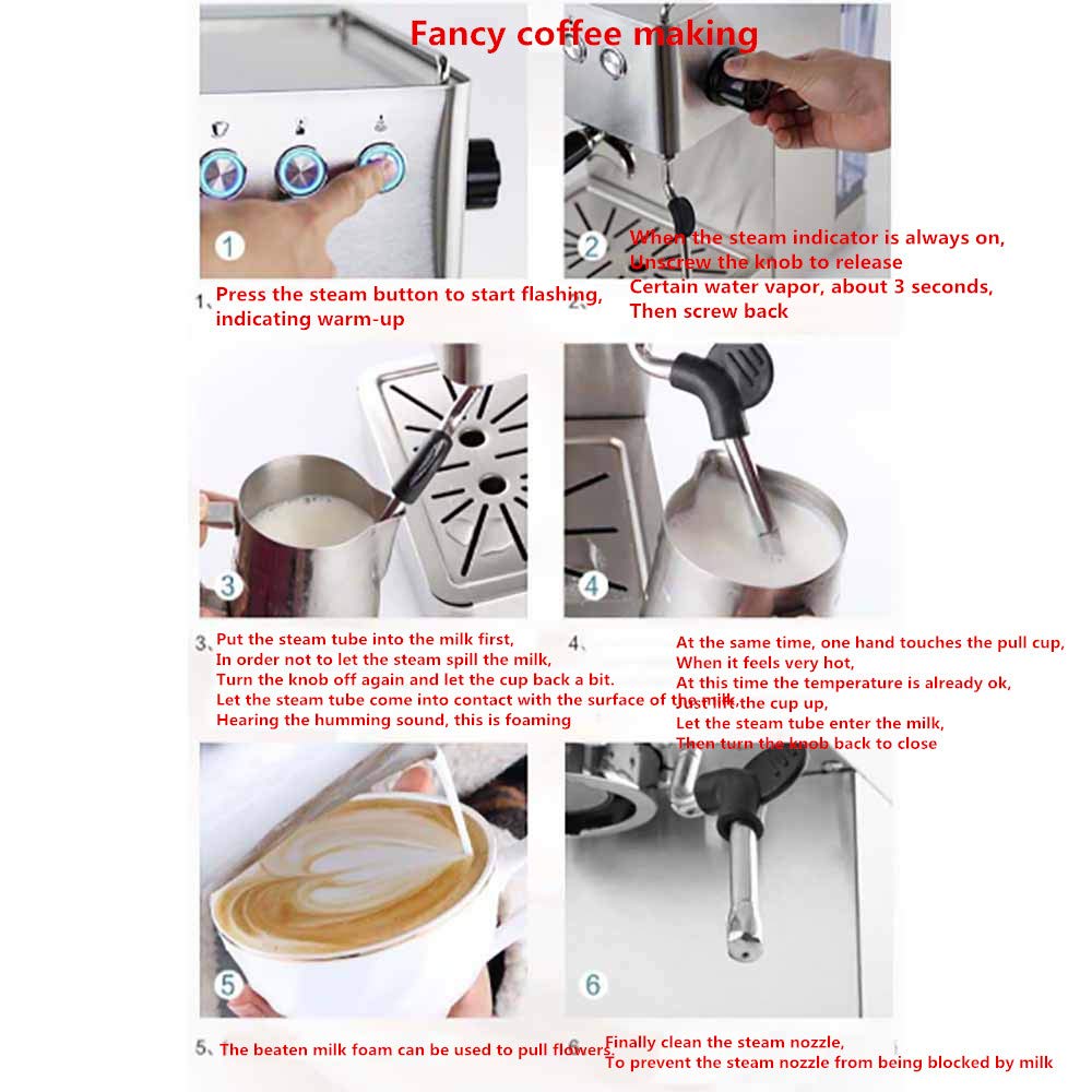 OOFAYWFD-Voll-halbautomatische-Kaffeemaschine-1450W-Hochleistungsknopfbetrieb-Dampfschlag-Milch-Pump-Pressure-Kaffeemaschine-17L-Kapazitt-15BAR