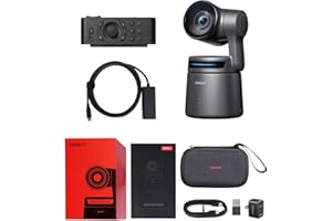 OBSBOT Tail Air Combo with USB-C to Ethernet Adapter & Smart Remote Control, AI Tracking PTZ Camera with NDI Support, Intelligent APP, HDMI/USB-C/WiFi Video Camera for Streaming, Church, Sports, etc.