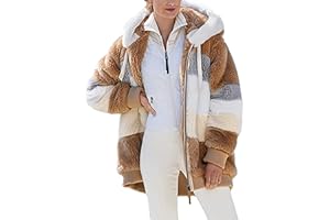 KHIRVWL Offerte Lampo del Giorno Giacca Invernale Pile Donna Taglie Forti Cappotto Sherpa Teddy Giacca Sci Felpa con Cappuccio in Peluche Cerniera Coulisse in Più Colori Cappotti Calda Ampia Confortevole