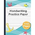 Handwriting Practice Paper: Blank lined Pages With Dotted Middle Lines To Practice Writing For Young Kids.