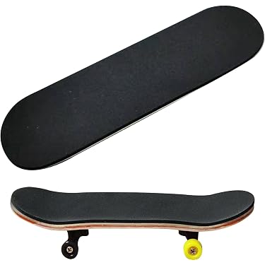 Mini Monopatín De Dedo Nikou | Madera De Arce Y Aleación | Con Caja De Transporte | Incluye Ruedas, Tornillos Y Herramienta | Color Negro | Para Trucos Y Relajación