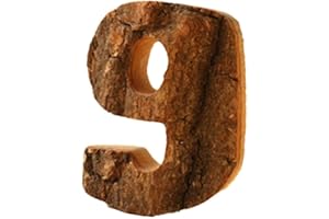 Anawakia Lettres en bois A B C D E F G H I J K L M N O P Q R S T U V W X Y Z vintage écorce de bois massif chiffres & 0 1 2 3 4 5 6 7 8 9 rétro DIY décoration (9)