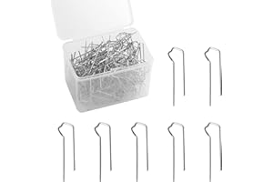 Savita 120 Piezas 4,3 cm Alfileres en U Florales, Piquetas Jardin Alfileres Verdes Alfiler de Helecho en Forma de U Floral con Caja de Almacenamiento para Arreglos Corona Paja (Plateado)