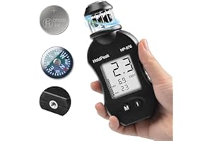 H HOLDPEAK HoldPeak Compteur de Vitesse du Vent HP-876 Anémomètre Portable de style Tasse avec écran LCD, Mesure du Courant/Max/Moyenne de Vitesse de l'air pour le tir, la Pêche, le Surf, le Camping