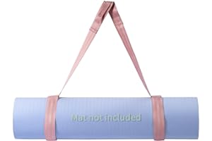 Trilancer Regulowany Pasek do Maty do Jogi z Zapięciem na Rzep – Uchwyt i Pasek do Przenoszenia, Przechowywania i Organizacji Maty do Jogi Wszystkich Rozmiarów (Różowy) – Mata nie jest Dołączona