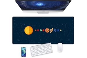 MIJOVA Large Gaming Mouse Mat, 90 * 40cm Laptop Mat, Extended Desk Mat - Non Slip Rubber Base, Office Desk Pad, Desk Blotter, Desk Protector for Office/Home Gaming. (Blue)