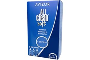 AVIZOR All Clean Soft Contact Lens Liquid. Unique Solution for Cleaning and disinfecting All Types of Soft Contact Lenses. 3 x 240 ml