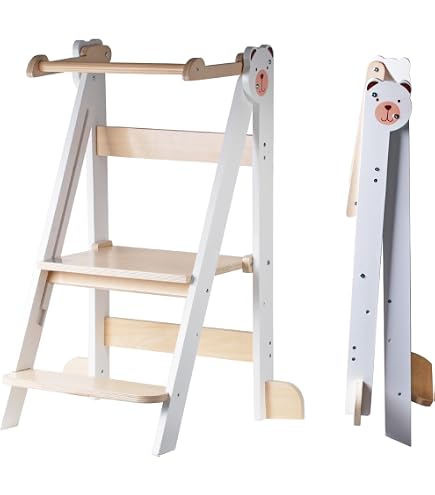 Tour D'Apprentissage Montessori Pliable - Tabouret Enfant Sécurisé Pour Cuisine