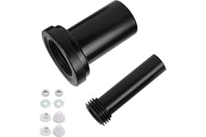 YCBTREE Anschlussgarnitur für Wand-WC,185mm Wc Anschlussset Dichtung Ablauf Anschlussrohr Spülrohr Abflussrohr mit Kappen(Spülrohr+Abflussrohr+Kappen, 185mm)