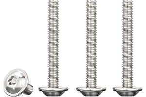 Drenky Tornillo de Cabeza Alomada con Brida Y Hexágono Interior,M5x40mm Tornillos para Máquina Acero Inoxidable A2 V2A Tornillos Roscados Totalmente,20 Piezas