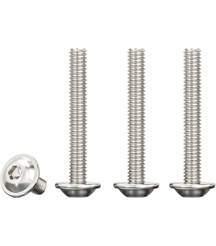 TXXATX M5 x 25 mm lenskopschroeven roestvrij staal 30 stuks platte kopschroeven M5 binnenzeskant ISO 7380-2 schroeven met flens A2 V2A metrisch volledige schroefdraad voor meubelproductie