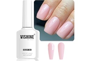 Vishine Vernis Gel Semi-Permanent Transparent Milky Pink Rose Clair Vernis à ongles Naturelle Rose Laiteux Transparent Gelée de Cristal Soak Off UV LED Gel 16ml E