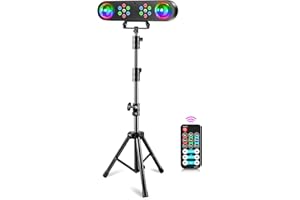 Erreyht DJ Lights with Stand,Party Bar Light, Rotating Ball Disco Lights & Corlorful Par Lights, Stage Lighting System Sound Activated, for Bar Gig Move Band Dance Wedding Halloween