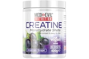 Medi-Evil Nutrition Creatine Monohydrate Shots Powder Form 400g (American Grape)