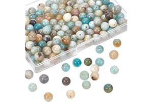 NBEADS 180Pz 8mm Perline di Pietra Amazzonite Naturale, Perline Rotonde per Gioielli per Collana Fai-Da-Te, Foro: 1 mm