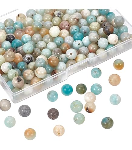 Perle Rotonde In Agata Blu Scuro 8 Mm - 46 Pezzi - Pietra Naturale Picture Jasper - Per Creazione Gioielli