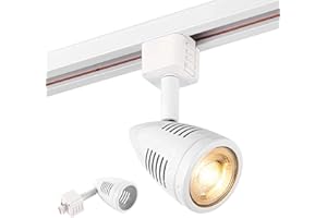 NATIONAL LIGHTING Bullett Multi Directional Bullet Design Gloss White Finish Mains Track GU10 LED Compatible Adjustable Spotlight Track Head Lighting