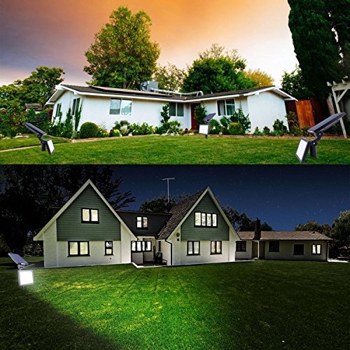 COOWOO 2x LED Solar Garten Beleuchtung IP65 Solarbetriebenes Outdoor Spotlight, Wasserdichte Spotbeleuchtung für Haus, Hinterhöfe, Garten, Rasen und Balkon - 5