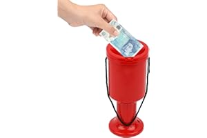 MY CHARITY BOXES Charity Donation Box Hand Held Plastic Collection Box. for Fundrasing and events. Portable box Red