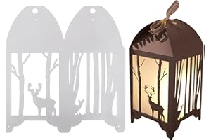 BHGT Matrice de Découpe Lanterne de Noël 3D Cutting Dies pour Scrapbooking Renne Forêt Pochoir Outil Découpage Gaufrage Décoration Pour Lanterne de Noël Fête Anniversaire Cadeau