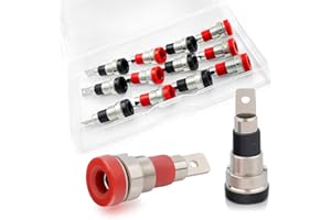 Lewttyer Bananenbuchse Jack 4Mm Mischfarbe Einbaubuchse Bananenstecker Lautsprecher Stecker Banane Banana Kupplung Post Steckverbinder Panel Montage Schwarz * 6,Rot * 6