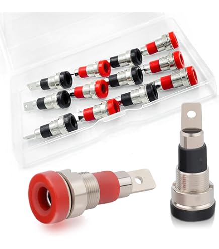 Lot De 100 Connecteurs De Bornes De Prise Banane 4 Mm Avec Anneau De Sécurité Et Adaptateur De