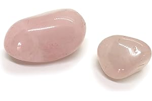 CHARPAUS Trommelsteine, Edelsteine, Handschmeichler, Heilsteine (2 Stk) - verschiedene Steine wählbar (z.B. Amethyst, Jaspis, Tigerauge, Mondstein, Aventurin u.a.) - 2er Set (Rosenquarz)