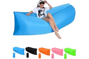 FKGOODAM Inflatable Lounger Air Sofa for Beach Strongly Supported Inflatable Sofa with Lazy Blow Up Sofa Bag Waterproof Leak Proof Inflatable Chair for Camping Beach Swim